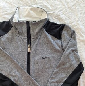 LRL Black and White Zip-Up Jacket